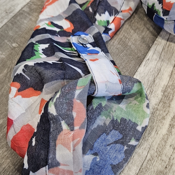 Ruby Rd Women's Sheer Panel Floral Blouse with 2 - Way Sleeve Size 10 - Picture 7 of 9